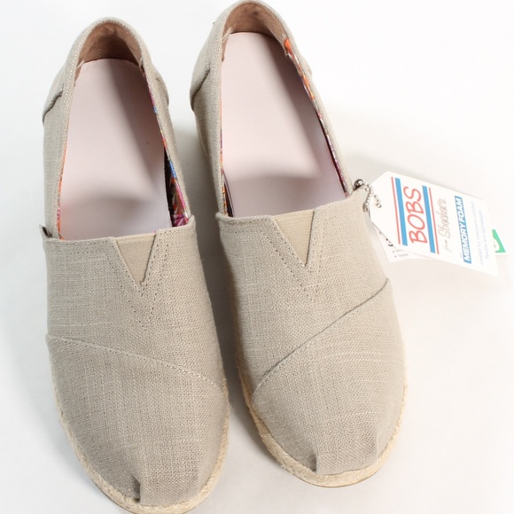 Womens Skechers Bobs Espadrille Wedge Canvas Shoes - Picture 5 of 6